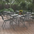 thumbnail image 2 of Flash Furniture Tory 31.5" x 55" Glass Metal Patio Table with Umbrella Hole, Silver, 2 of 11