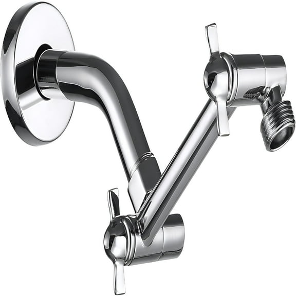 HIBIBUD 2026 New Shower Head Extension Arm,Anti-Leak Solid Brass Adjustable Shower Arm Extender for Rain&Handheld Shower Head,Shower Arm with G1/2 Universal Connector (5 Inch,Chrome)