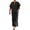 Black, variant on Men's V-Neck Linen Robe Short Sleeve Kaftan Thobe Long Gown Casual Shirt for Beach