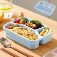 thumbnail image 5 of Bento Lunch Box, 4 Compartment Meal Prep Containers,Bento Box for Kids, BPA Free Plastic Reusable Food Storage Containers - Stackable, Suitable for Schools, Companies,Work and Travel,Blue, 5 of 6