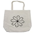 thumbnail image 1 of Fishing Shopping Bag, Flower Shaped Artisan Steel Multi Hook Gaff in Row New Needle Device Print, Eco-Friendly Reusable Bag for Groceries Beach and More, 15.5" X 14.5", Cream, by Ambesonne, 1 of 2