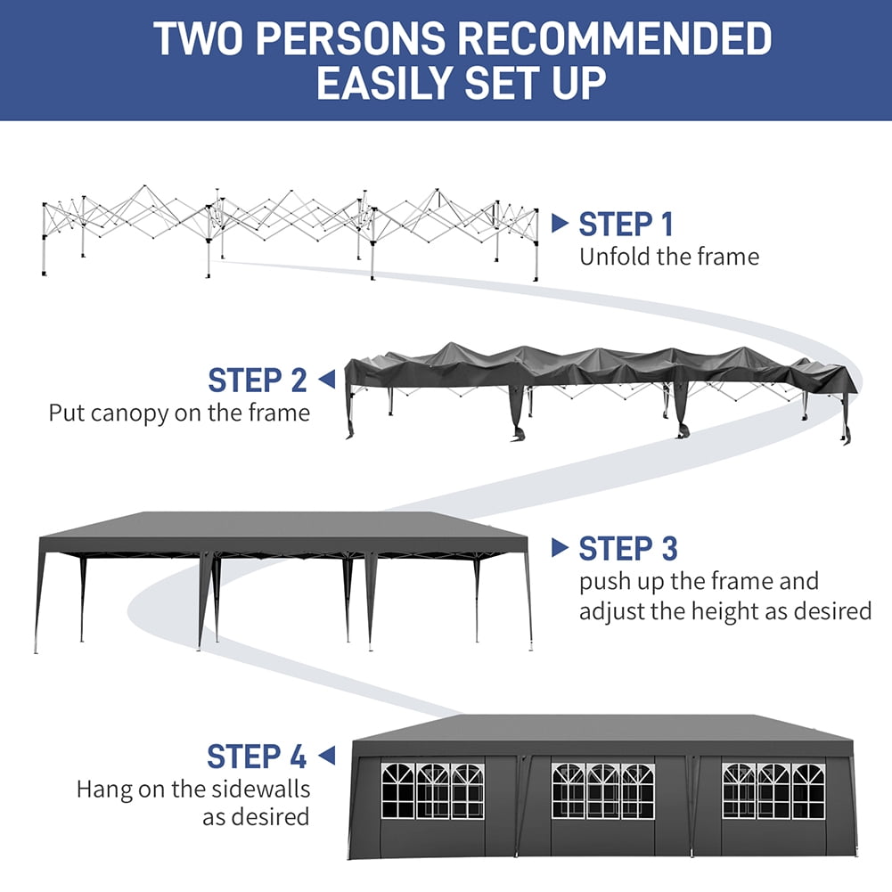 Aimee Lii 120"x354" Canopy Tent Heavy Duty Canopy, Outdoor Tent Canopy for Wedding Party Event Tent, Gray