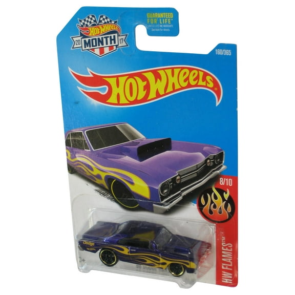 Hot Wheels HW Flames 8/10 (2015) Purple '68 Dodge Dart Toy Car 160/365 - (Month Card)