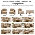 thumbnail image 5 of HUTWIFE 140" L-Shape Solid Print Chenille Modular and Deep Seat Sectional Sofas with Movable Ottoman, Beige, 5 of 7