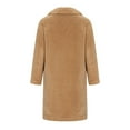 thumbnail image 5 of Women's Winter Teddy Faux Fur Coat Warm Button Down Fuzzy Fleece Long Jacket Single Breasted Cardigan, 5 of 6