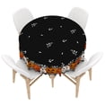 thumbnail image 4 of Duangreer 60''Round Halloween Tablecloth, Black Scared Pumpkin Print, Washable Picnic Table Cover for Party, Dining, Indoor and Outdoor, 4 of 6