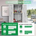 thumbnail image 3 of YODOLLA Outdoor Metal Storage Cabinet with Locking Doors and Adjustable Shelves for Home, Office,Garden(White), 3 of 10