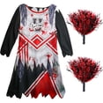 thumbnail image 4 of Zombie Cheerleader Costume for Girls 12-14Y, Scary Halloween Zombie Fearleader Costume for Big Girl, 4 of 6