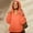 Orange, variant on Rigardu Hoodies for Women Pullover Women's Quilted Pullover Puffer Jacket Oversized Long Sleeve Hooded Coats Winter Warm Lightweight Outwear with Pocket Womens Hoodies White 3Xl