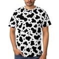 thumbnail image 4 of LAOLIUSN Men's Cow Print T Shirt, Black and White Animal Pattern Tee, All Over Print Crew Neck Short Sleeve Casual Fashion Shirt, S, 4 of 7