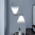 thumbnail image 5 of Aplique de pared para interiores, 2 LED, 6 W, moderno, giratorio 360 grados, de aluminio, luz ajustable para dormitorio, sala de estar, blanco frío, 5 of 5