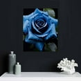 thumbnail image 4 of GOSMITH Blue Rose Canvas Wall Art Floral Pictures Wall Decor Flower Bloom Close Up Painting Print Flowers Artwork for Bathroom Bedroom Office Living Room Paintings Decorations, 4 of 4
