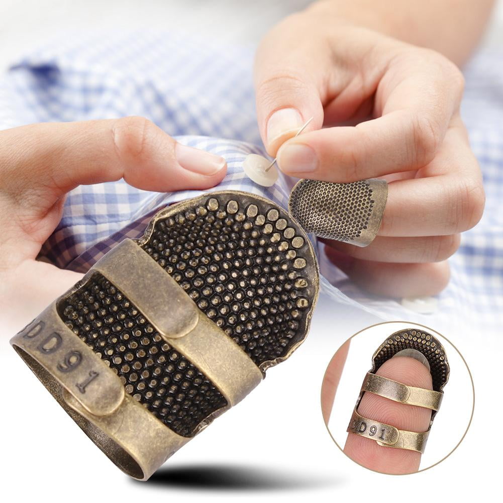 LYUMO Finger Thimble Protector, Brass Portable Vintage Thimble Sewing