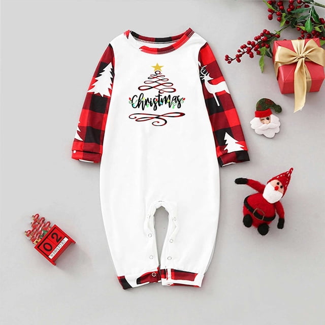 Conjuntos familiares a juego de Naughtyhood, mono informal estampado navideño, ropa para el hogar, pijamas navideños unisex para niños, pijamas familiares, pijamas navideños.