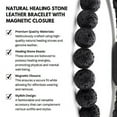 thumbnail image 2 of Ciana Men's Natural Healing Stone Leather Bracelet With Magnetic Closure (Black Lava), 2 of 4