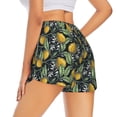 thumbnail image 3 of Xecao's Citrus Fruits Elegant Lemons for a double-layer running short for women, perfect for gym, tennis, and more, featuring a convenient pocket., 3 of 9