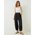 thumbnail image 2 of PUWEI Women's Wide Leg Pants Baggy Elastic Waisted Palazzo Harem Trousers with Pockets, 2 of 7