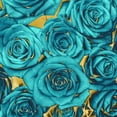 thumbnail image 3 of Bennett, Kate 12x12 Black Modern Framed Museum Art Print Titled - Roses - Teal on Gold, 3 of 5