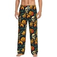 thumbnail image 2 of Picia Halloween Skull Mens Soft Woven Cotton Elastic Waistband Sleep Pajama Pant Lounge Sleep Pant With Pockets And Drawstring-Small, 2 of 9