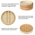 thumbnail image 6 of BlauKe® Bamboo Steamer Basket 10 Inch with Chopsticks, Tongs, 50 Paper Liners – 2-Tier Food Steamer for Cooking Dumplings Vegetables Meat Fish Rice, 6 of 13