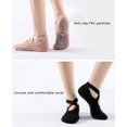 thumbnail image 5 of 2 Pairs Yoga Socks for Women Non-Slip Grips & Straps, Ideal for Pilates, Pure Barre, Ballet, Dance, Barefoot Workout, 5 of 6