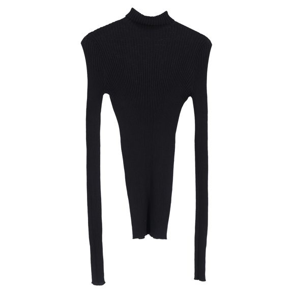 Pre-Owned Jil Sander Ribbed Turtleneck Sweatr in Black Wool