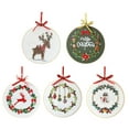 thumbnail image 2 of yuksok Embroidery Kit Tools Plants Hand Needlepoint Cross Stitch Material Arts Hoop Reindeer, 2 of 5