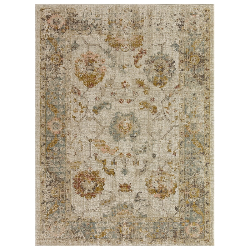 Beverly Rug Alcantras 5x7 Low Pile Distressed Oriental Area Rug in