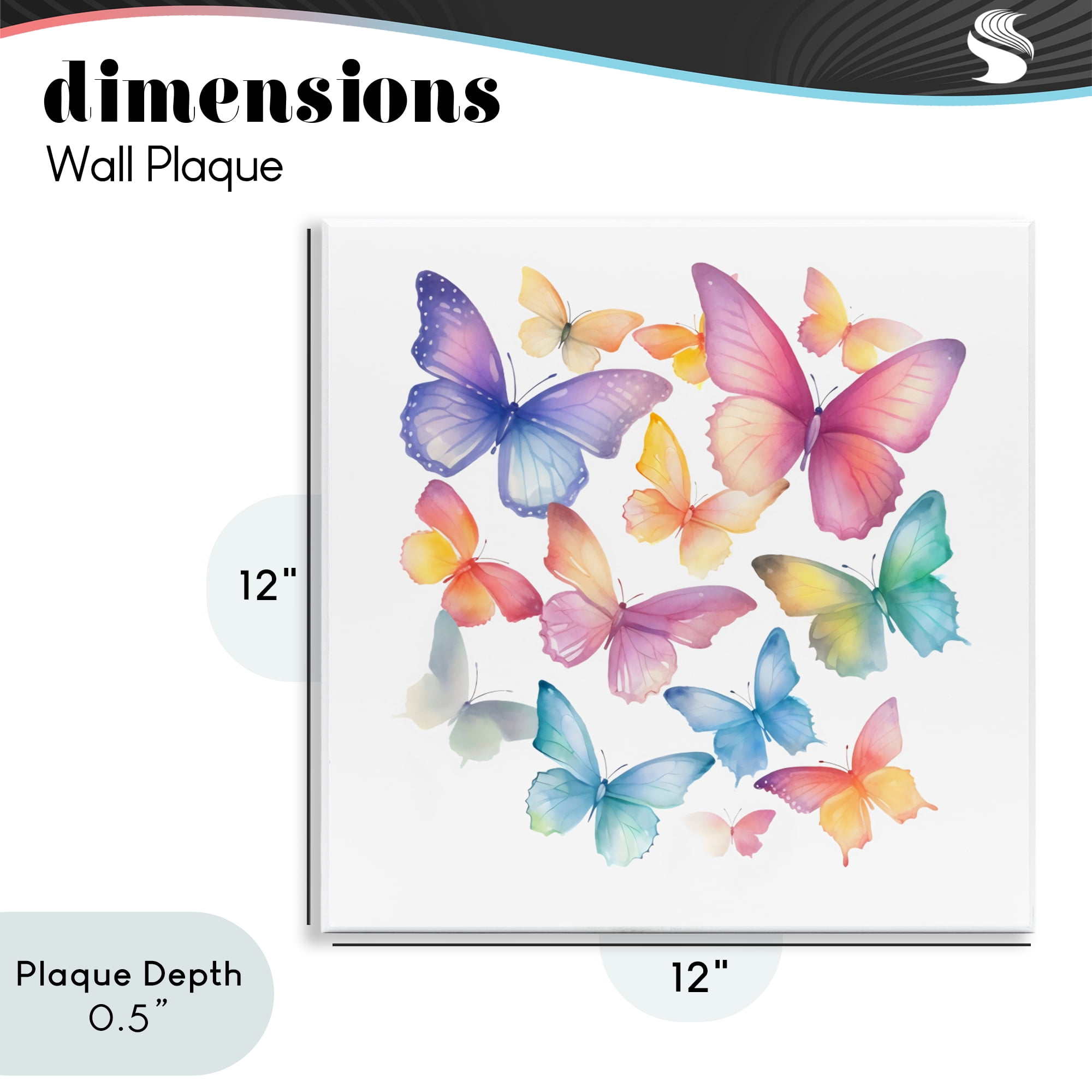 Stupell Industries Rainbow Butterflies Rabble Wall Plaque Art, design by Creative Studio