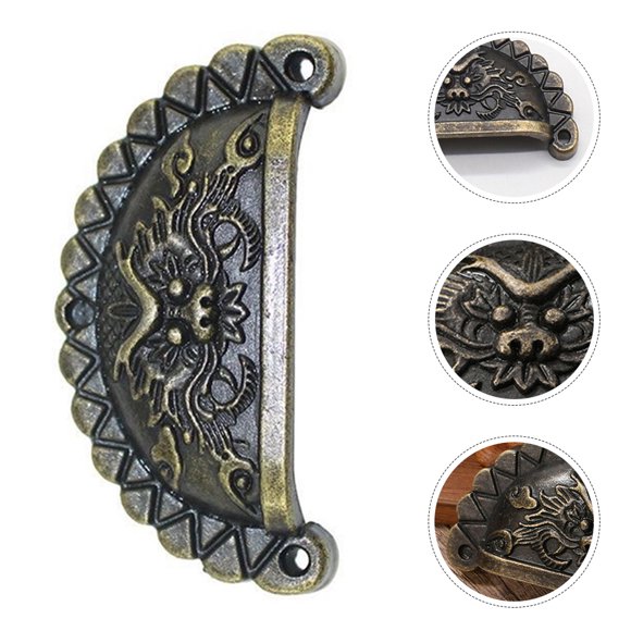 Minkissy Cupboard Pulls 2Pcs Copper Dark Brown Knob for Vintage Furniture Hardware