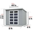 thumbnail image 4 of Handy Home Products Highland 8 ft x 6ft Modern Wooden Storage Shed, 4 of 5