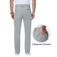 thumbnail image 4 of Lavenicole Men's Golf Work Pants 30" 32" Classic Fit Stretch Flat Front Casual Dress Pants with Pockets Light Gray, 4 of 6