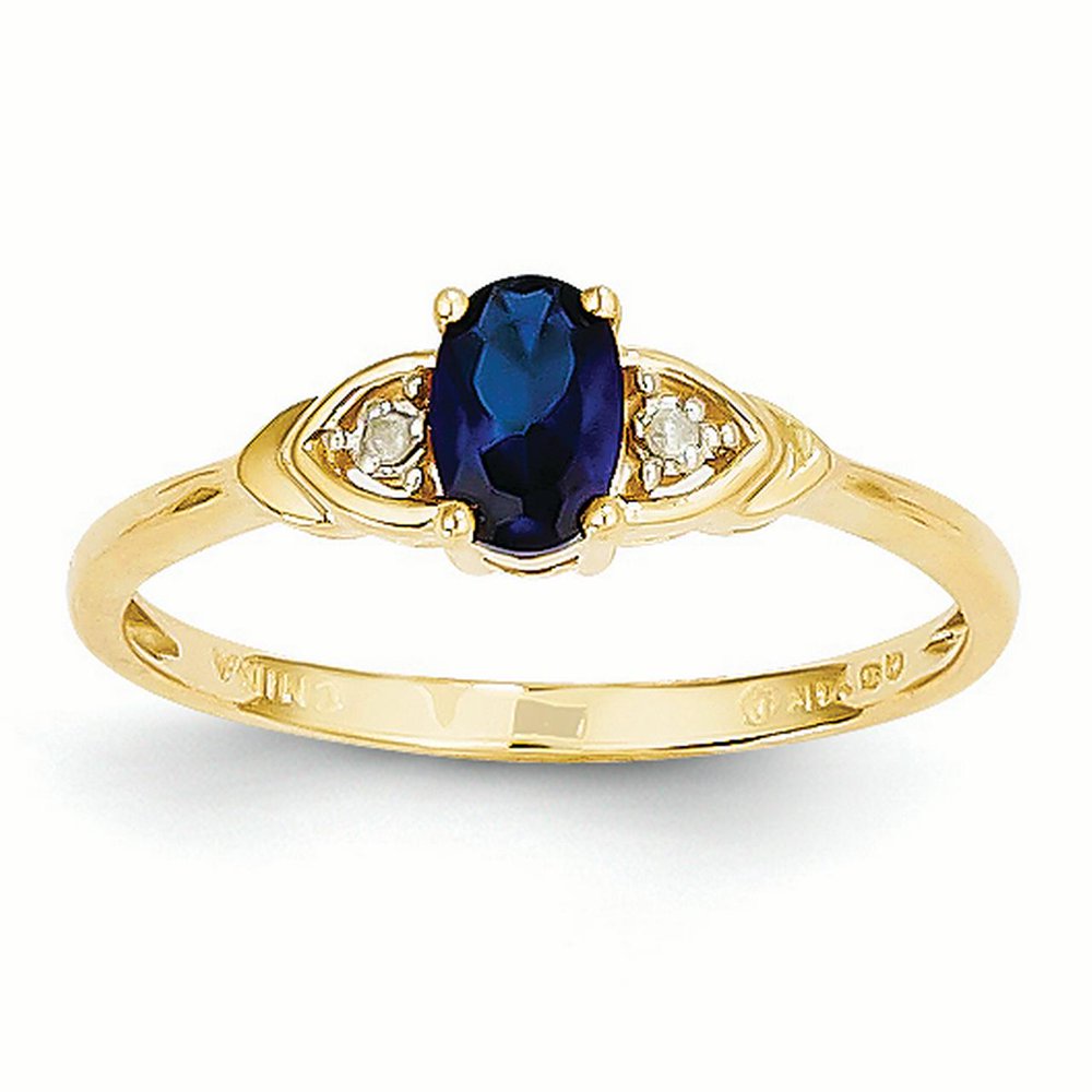 Ring Birthstone 14K Yellow Gold 2 MM Diamond and