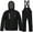 Black, variant on Men's Waterproof Rain Gear Jacket with Bib Pants, Size L