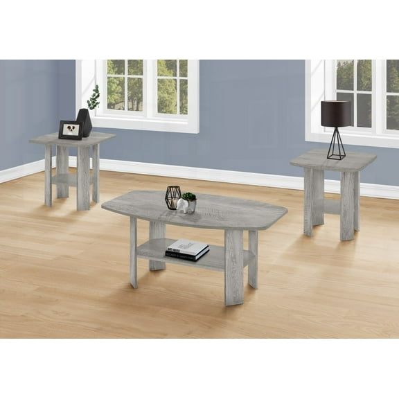 Grey Laminate 3-Piece Set: Coffee & 2 End Tables for Living Room