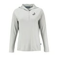 thumbnail image 2 of Women's Cutter & Buck Gray Los Angeles Dodgers Coastline Epic Comfort Eco Recycled Raglan Long Sleeve Hoodie T-Shirt, 2 of 3