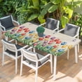 thumbnail image 2 of Watercolor Tulips Table Cloths for 6 Foot Rectangle Tables, Spring Flowers Butterflies Leaves Beige Patio Waterproof Elastic Fitted Tablecloths, Washable Rectangular Table Cover for Camping, 2 of 8
