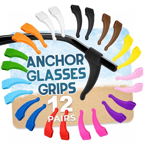Anchor Kids Eyeglass Ear Grips, 12 Pack, Anti Slip Silicone Eyewear Holders