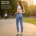 thumbnail image 3 of COUVER Women's Mid Rise Soft Knit Skinny Jeggings Charcoal M/L, 3 of 6