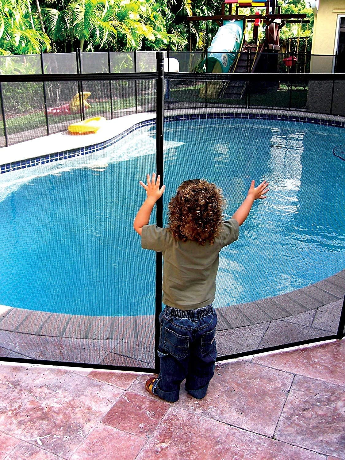 WaterWarden 4' x 12' Pool Safety Fence, UL Certified to ASTM Safety Standard F2286, Black