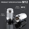 thumbnail image 2 of M14x1.5 Wheel Lug Nuts, One-Piece Design Bulge AcornChrome Lug Nuts, 2 of 5
