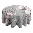 thumbnail image 4 of Pioneer Flower Floral Print Pattern Round Tablecloth 60"x60",Wrinkle Wipeable Table Cloth for Kitchen Dining Room Picnic Patio Party, 4 of 6