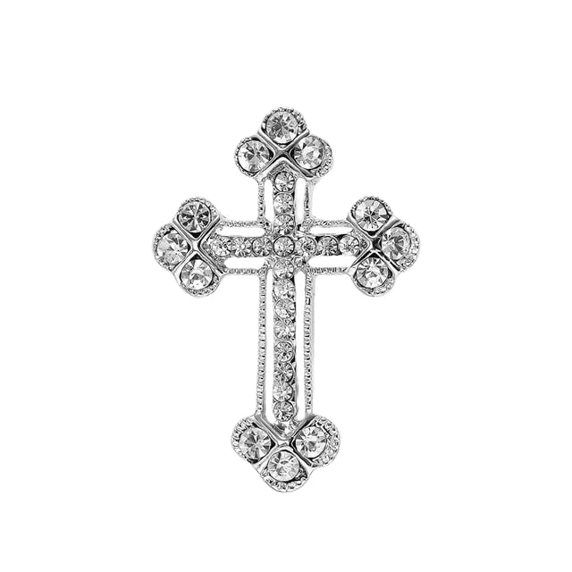 Pin de cruce brillante con rhinestones suéter broche brochas vintage cristal broches para las mujeres niñas vestido de moda ropa de boda Noticed AP004628-00