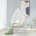 thumbnail image 2 of Noble House 76.8" Hand Woven Imitation Rattan Hanging Basket Chair,White, 2 of 10