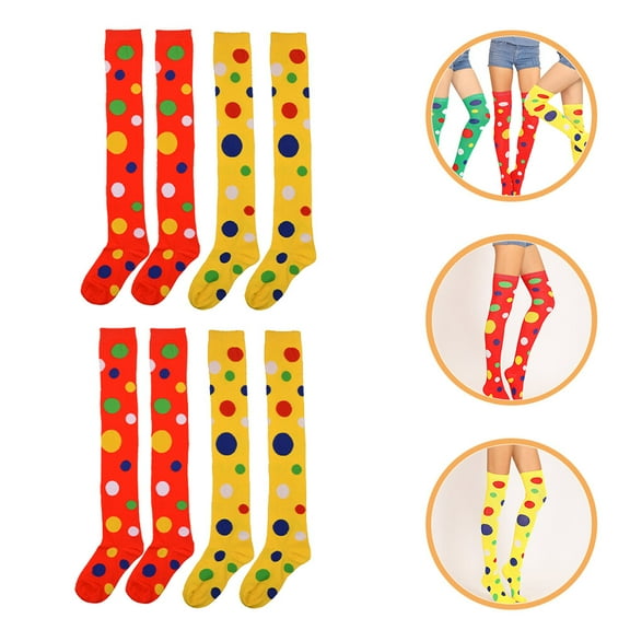 AURARMLET 2 Pairs Over the Knee Socks Women's Knee Stockings Colorful Long Socks for Cosplay 53x18cm