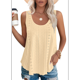thumbnail image 1 of Camisetas Sin Mangas para Mujer, con Bordado de Ojales, Cuello Redondo, Corte Holgado, Informal, de Verano, Fluidas Amarillo S, 1 of 8
