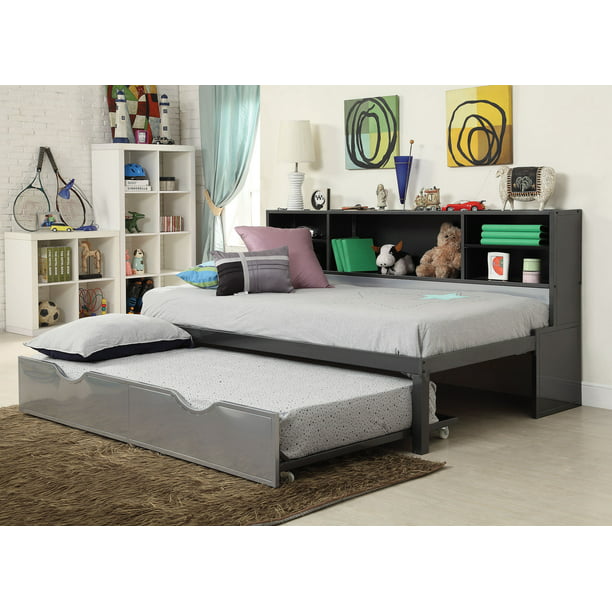 Twin Black And Silver Metal Bed, Twin Bed Under $50