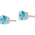 thumbnail image 2 of 14K White Gold 7mm Blue Topaz Earrings (7 X 7) Made In India xe74wbt, 2 of 5