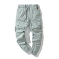 thumbnail image 1 of CVLIFE Tapered 100% Cotton Cargo Pants for Men Solid Multiple Pockets Casual Trousers, 1 of 3