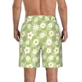thumbnail image 3 of Kdxio Daisies Flowers Pattern Mens Casual Shorts - Drawstring Summer Beach Sports Shorts for Men, 3 of 9